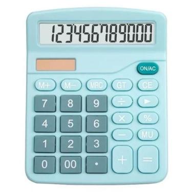 Imagem de Calculadora Mesa Comercial Escritório Grande 12 Dígitos Solar e Pilha 