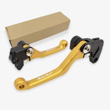 Imagem de Alavanca de embreagem de freio de motocicleta CNC Pivô de alumínio para RM85 2005-2021 RM125/250 1996-2008 RM 85 125 250 Dirt Pit Bike Motocross Motocross (Gold_Matte, RM125/250 1996-2003)