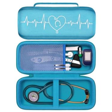 Imagem de L LTGEM Estojo Para Estetoscópio 3M Littmann Cardiology Iii, Ii, Iv, 3M Littmann Master Cardiology/Mdf Mdone Aço Inoxidável Estetoscópio Acessórios De Enfermagem E Equipamentos Médicos (Azul Claro E