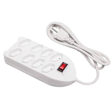 Imagem de Régua Energia 8 Tomadas E Extensão 2 Metros Branco Bivolt