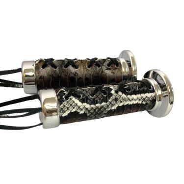 Imagem de Manopla Para Motos Custom Couro Cobra 25Mm 1 Universal