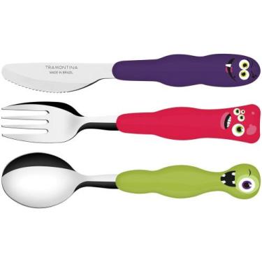 Imagem de Kit Talher Infantil Tramontina Lirous Colorido - 3 Peças
