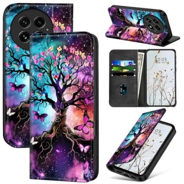 Imagem de Dikoer Capa carteira para OnePlus 13 6,8 polegadas, mulheres, homens, capa flip com suporte para cartões, fecho magnético, proteção absorvente de choque, capa de telefone para OnePlus 13 5G, árvore de