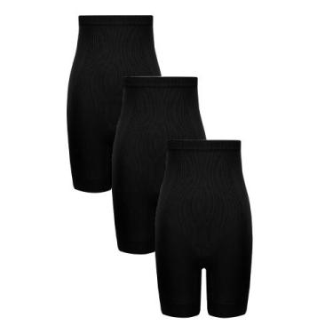 Imagem de Kit 3 Bermudas Lisa Trifil Cintura Alta Microfibra Cós Silicone Modela