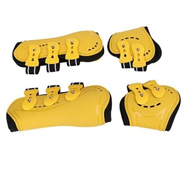 Imagem de Botas de Cavalo, Botas de Tala para Cavalos Botas de Tendão Ajustáveis ​​Botas de Fetlock Botas Frontais Abertas Botas de Cavalo Protetor de Proteção Esportiva para Cavalos para Pular o Conjunto