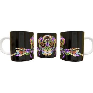 Imagem de Caneca Porcelana Caveira Mexicana Fiesta de Los Muertos - Villa Caneca