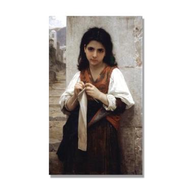 Imagem de NHLDZYH William Adolphe Bouguereau, impressão clássica, (menina 12), cartaz temático de mitologia grega, decoração de parede para cozinha, quarto. 60 x 102 cm Apenas tela