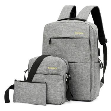Imagem de Kit 3 Itens Mochila Bolsa Versátil Notebook ou Escritório