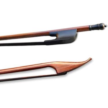 Imagem de Arco De Violino De Pau-brasil 4/4 Arco Estilo Barroco Com Sapo De Ébano Natural Preto Cabelo De Cavalo Reto, black