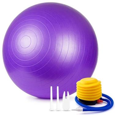 Imagem de Bola de exercício anti-explosão, cadeira de bola de ioga com dispositivo de bomba, bola de pilates fosca antiderrapante, bola de equilíbrio para alongamento do núcleo, ioga, pilates, parto, gravidez