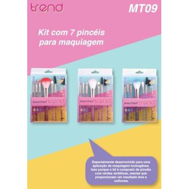 Imagem de Kit Com 7 Pinceis Para Maquiagem - Mt09,Macrilan - Cores Sortidas