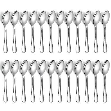 Imagem de Evanda 24 Colheres De Chá, Aço Inoxidável, 14 Cm, Talheres Para Café, Bolo, Sobremesa, Salada, Laváveis Na Máquina Lavar Louça