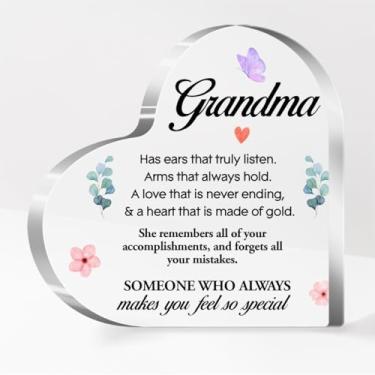 Imagem de aPamr Presentes Para A Avó Da Neta, O Dia Das Mães, Ótimos Presentes, Melhores Babás, Tem Ouvidos Que Realmente Escutam, Placa De Acrílico Em Forma Coração A613