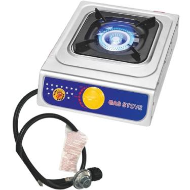 Imagem de Vivicreate Fogão de acampamento, fogão a gás, churrasqueira a gás, fogão ao ar livre, fogão a gás propano, queimador a gás propano, fogão de pesca, queimador de caminhada (alumínio)