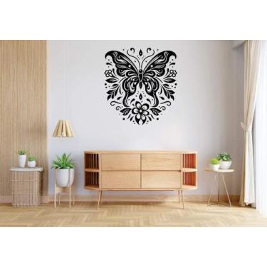 Imagem de Adesivo De Parede Borboleta E Floresv - Lojinha Da Luc Adesivos