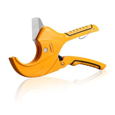 Imagem de DOMINOX Cortador de tubo de PVC, corta até 6,5 cm, corte profissional PEX, PVC e tubos PPR, etc., lâmina de aço inoxidável e corpo de liga de alumínio, ferramenta de corte rápido com uma mão para o