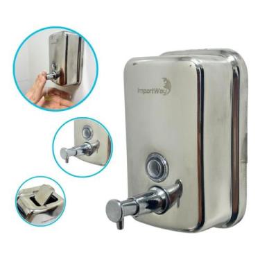 Imagem de Dispenser Saboneteira Líquida Detergente Inox 500ml Parede Cor Cromado