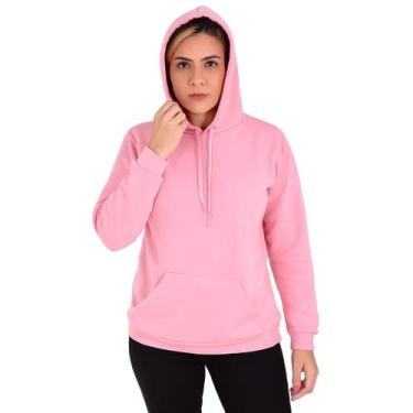Imagem de Moletom Feminino Confortável Canguru Com Capuz Blusa de Frio - A. L. C