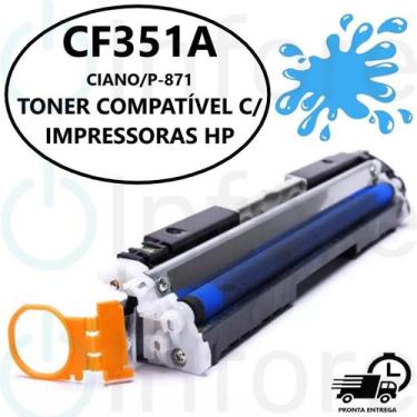 Imagem de Toner Compatível Ce311a Cf351a Ciano M175 M275 CP1020 CP1025 M175A M17