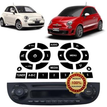 Imagem de Rádio Fiat 500 - Kit Adesivos Para Recuperação Dos Botões descascados 