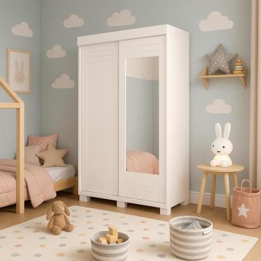 Imagem de Guarda-roupa Infantil França 2 Portas E 2 Gavetas 100% Mdf Linhamobília Branco