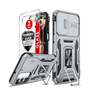 Imagem de LeYi Compatível com Samsung Phone Case Galaxy A16 5G: protetor de tela A16 5G [2 pacotes] e suporte magnético, proteção de célula de camada dupla para celular Smart Teléfono Galaxy A16 5G capa de