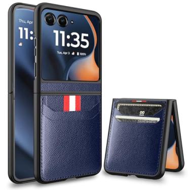 Imagem de NINKI Capa carteira de couro para Moto Razr 2025 com compartimento para cartão, linda capa para celular Moto Razr 60 para Motorola Razr 2025, capa protetora de tela rígida e fina para Motorola Razr