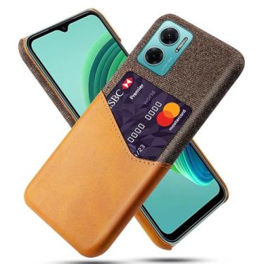 Imagem de Capa para Xiaomi Redmi Note 11E,Tela e tampa de couro PU,Antideslizante,360°cobertura completa à prova de choque com 1 slot de cartão atrás,Prevenção de queda-Brown