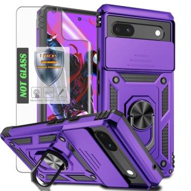 Imagem de AYMECL Capa para Google Pixel 6A com capa de lente de câmera, protetor de tela HD, proteção contra quedas de nível militar, suporte de anel magnético, capa protetora para celular para Google Pixel 6A