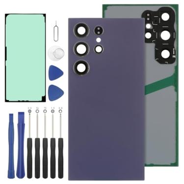 Imagem de YHX-US Bateria Traseira Substituição para Samsung Galaxy S24 Ultra 5G 2024 Tampa Traseira Caixa Porta + Kits de Ferramentas de Reparo (Cor: Violeta Titânio)
