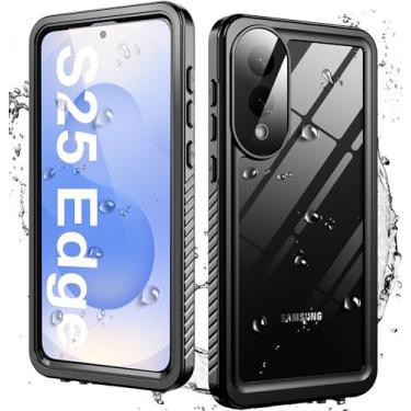 Imagem de Capa para Samsung Galaxy S25 Edge com protetor de tela integrado, à prova d'água, resistente, à prova de poeira, à prova de choque, à prova de quedas, capa protetora para Samsung Galaxy S25 Edge de