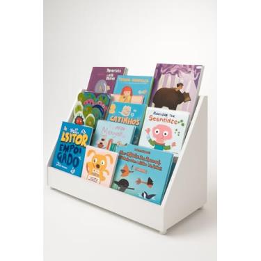 Imagem de Expositor Montessoriano para Livros e Revistas Infantil, 100% MDF, Branco