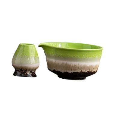 Imagem de SiaBiced Tigela Matcha com Bico Batedor Kit Inicial Estilo Japonês Tradicional Tigela de Mistura Matcha Chawan Feita à Mão para Sala de Estar
