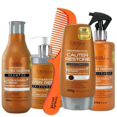 Imagem de Kit Forever Liss Cauter Restore Home Care e Pente Beauty