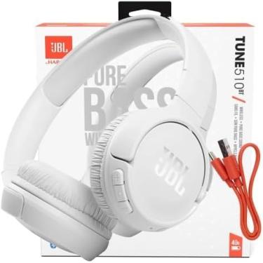 Imagem de Fone Bluetooth JB T510BT TWS Sem Fio com Microfone Som Potente e Case Recarregável (Branco)