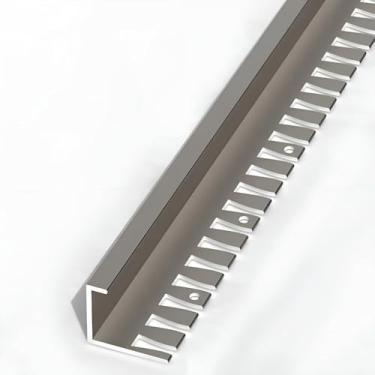 Imagem de Tiras De Extremidade De Telha De Alumínio 135cm - 2 Pacotes, Perfil De Junta Para Piso Laminado, Altura Da Borda 8,5-18,5 Mm, Guarnição De Borda De Ladrilho Para Sala, Gray, H:18.5MM