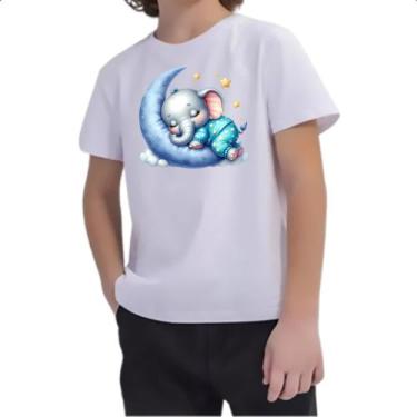 Imagem de Camiseta Infantil Cute Elefante dormindo na Lua - Alearts, 8