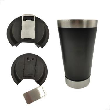 Imagem de Copo Térmico Duplo Inox Cerveja Chopp 500m Tampa Abridor - Stainless S