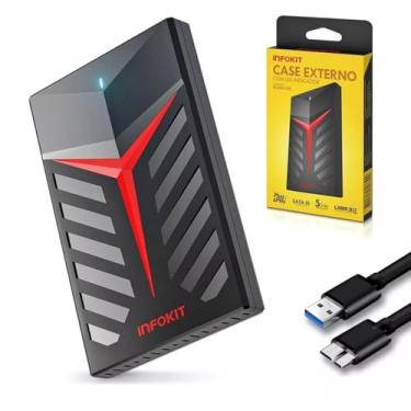 Imagem de Case Externo Gamer USB 3.0 para HD SSD 2,5″ SATA III — LED Indicador, até 5 Gbps, Plug & Play