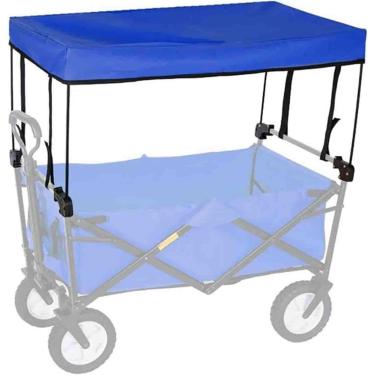 Imagem de Carrinho De Vagão Dobrável Toldo Dossel Carrinho Dobrável Ao Ar Livre Acessório De Carrinho Capa De Vagão Push Pull Para Jardim Praia, Blue