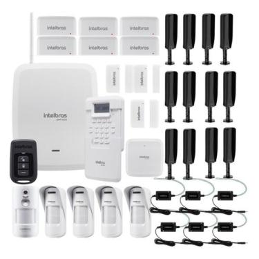 Imagem de Kit Alarme Intelbras AMT 8000 Com 6 Barreiras Infravermelhas, Sensores