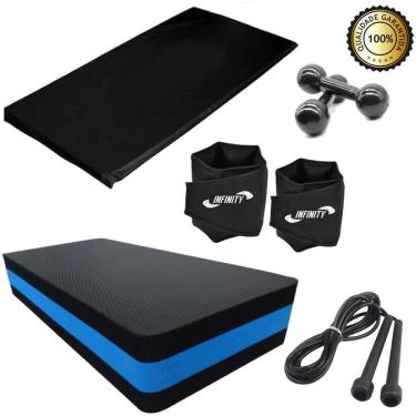 Imagem de Kit Step + Corda + Caneleira 2Kg + Colchonete + Halter 4Kg
