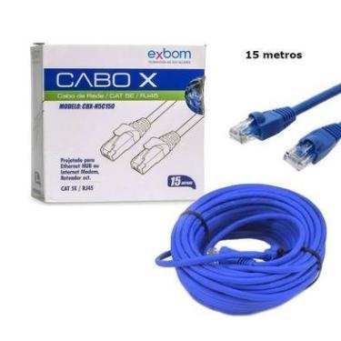 Imagem de Cabo De Rede Exbom Rj 45 15m Para Computadores Modems Roteador