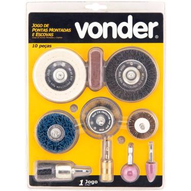 Imagem de Jogo Ponta Montada E Escovas Com 10 Peças Vonder
