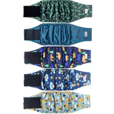 Imagem de Fraldas para cães Grecle Male, pacote com 5 faixas de barriga de alta 