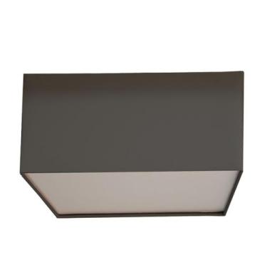 Imagem de Luminária Plafon Quadrado Cúpula em Tecido 30x30x15 - Tom Luz, Preto60