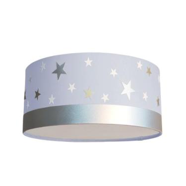 Imagem de Luminária Plafon Infantil Estrelas 30x15 2e27 Bivolts Azul - Tom Luz