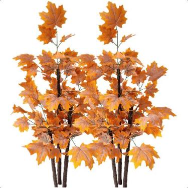 Imagem de Kit 2 Folhas Canadense Platano Plantas Artificiais Sem Vaso - Flor de 