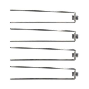 Imagem de Kit 4 Garfos Duplo com Trava Inox para Espeto Simples 4,5mm - Gastrobe