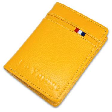 Imagem de Carteira Feminina Pequena De Couro Le Voyage Rg Cnh Cartões, Mostarda